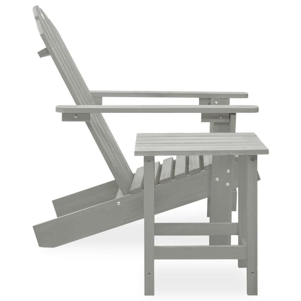 Garden Chair Grey Solid fir wood Large Ergonomic Garden Chair. Picture 3
