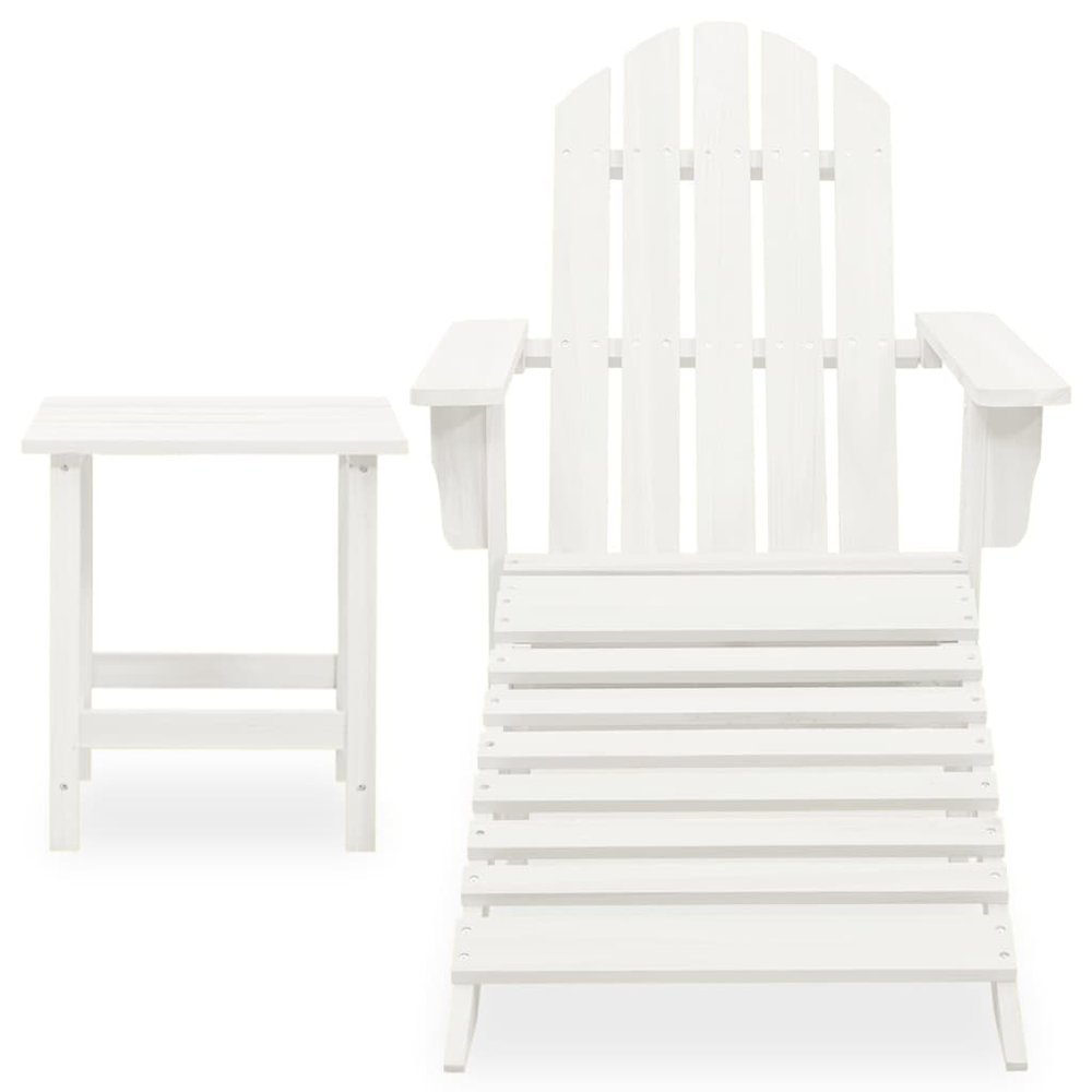 Garden Chair White Solid fir wood Large Detachable Garden Chair. Picture 2
