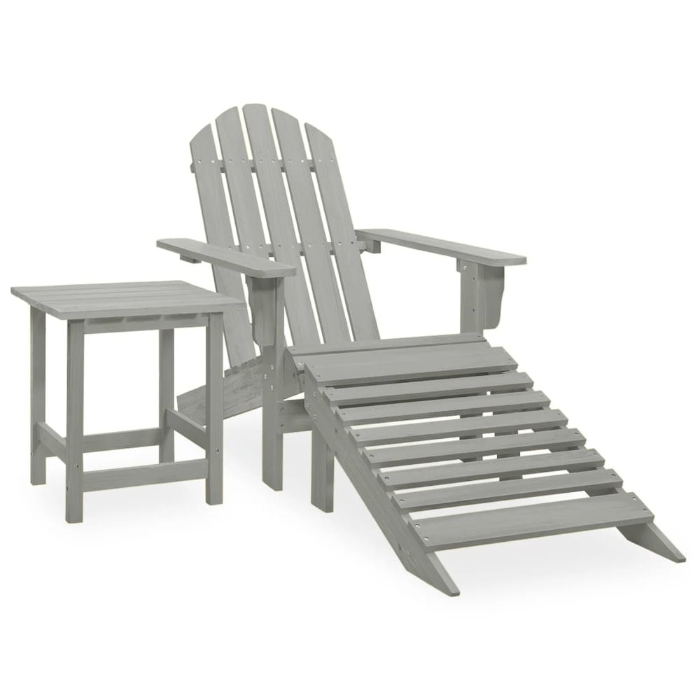 Garden Chair Grey Solid Fir Wood Large Detachable Garden Chair. Picture 1