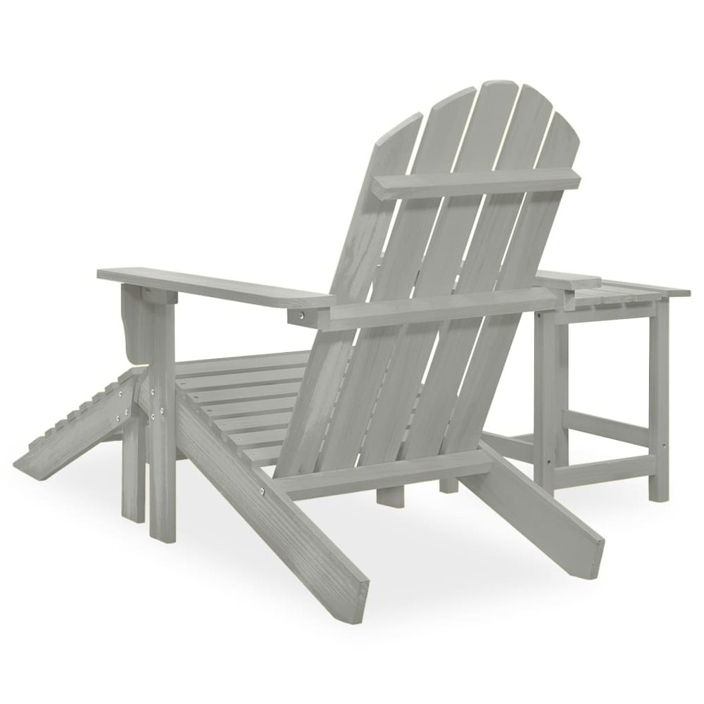 Garden Chair Grey Solid Fir Wood Large Detachable Garden Chair. Picture 4