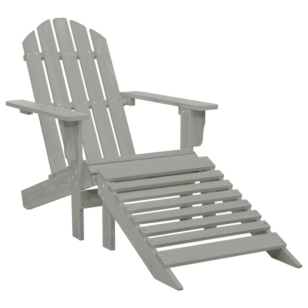 Garden Chair Grey Solid Fir Wood Large Detachable Garden Chair. Picture 5