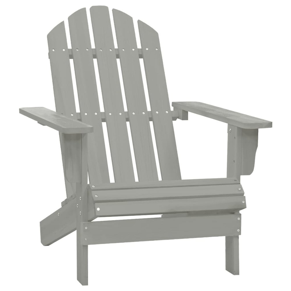 Garden Chair Grey Solid Fir Wood Large Detachable Garden Chair. Picture 8