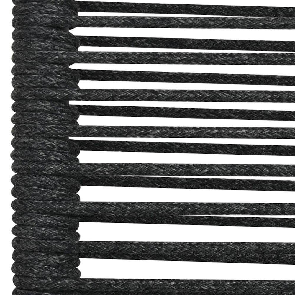 Garden Dining Set Black Powder-coated steel, glass, cotton rope. Picture 12