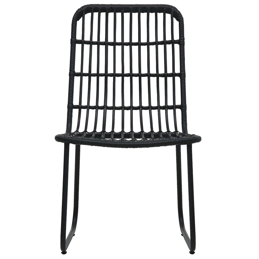 Dining Set Black Poly rattan, powder-coated steel, glass 31.5 in. Picture 4