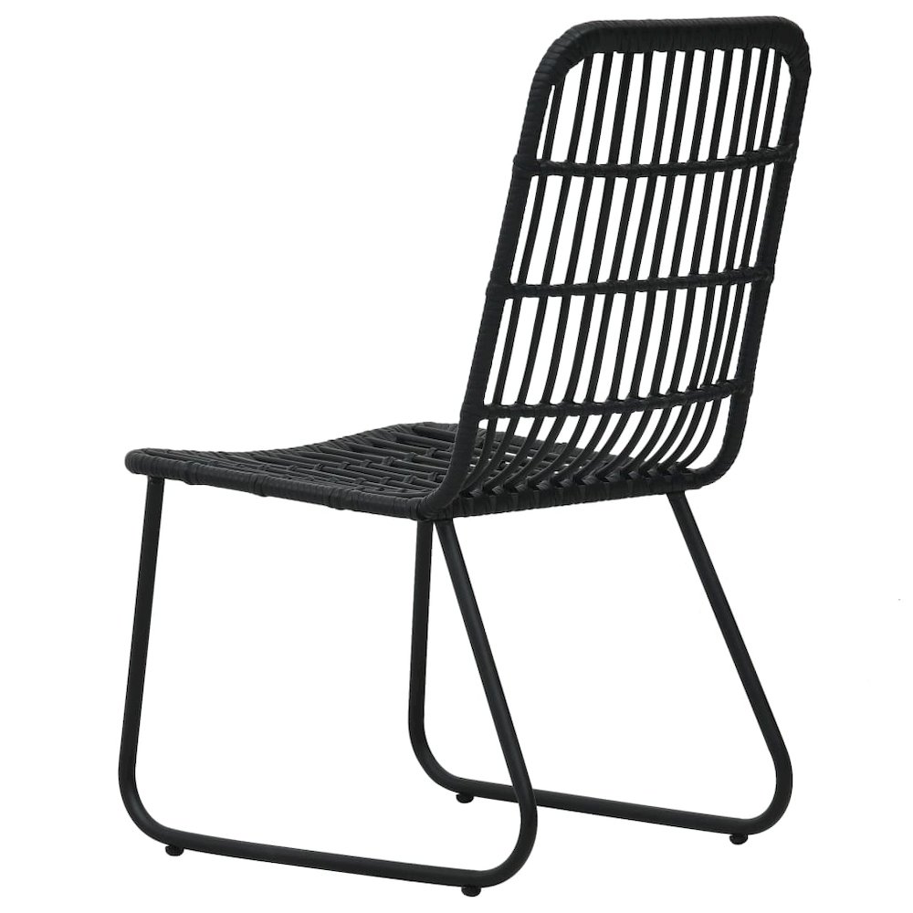 Dining Set Black Poly rattan, powder-coated steel, glass 31.5 in. Picture 7