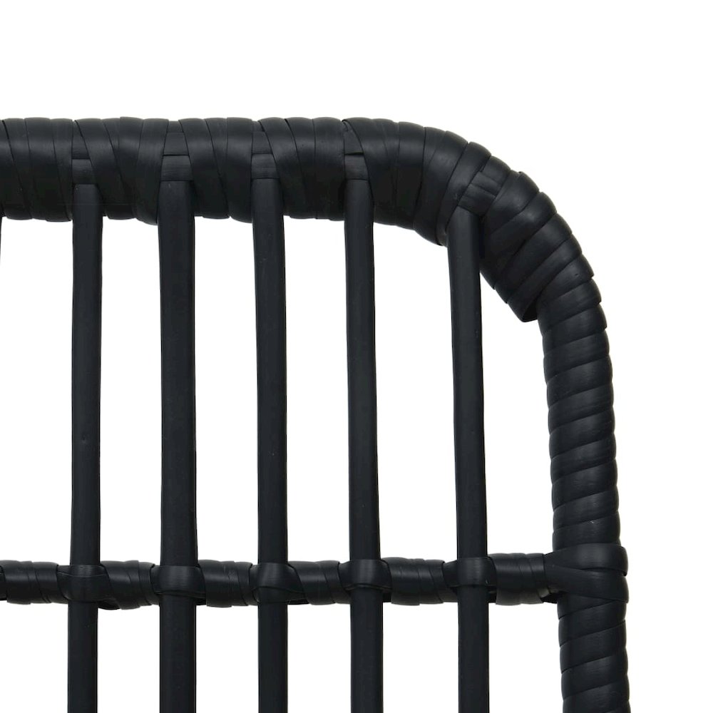 Dining Set Black Poly rattan, powder-coated steel, glass 31.5 in. Picture 8