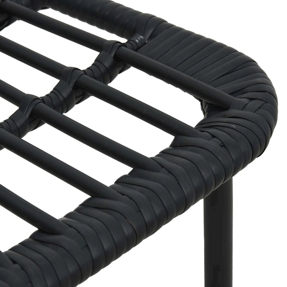 Dining Set Black Poly rattan, powder-coated steel, glass 31.5 in. Picture 9