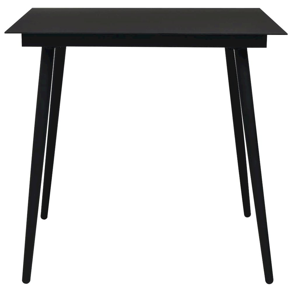 Dining Set Black Poly rattan, powder-coated steel, glass 31.5 in. Picture 11
