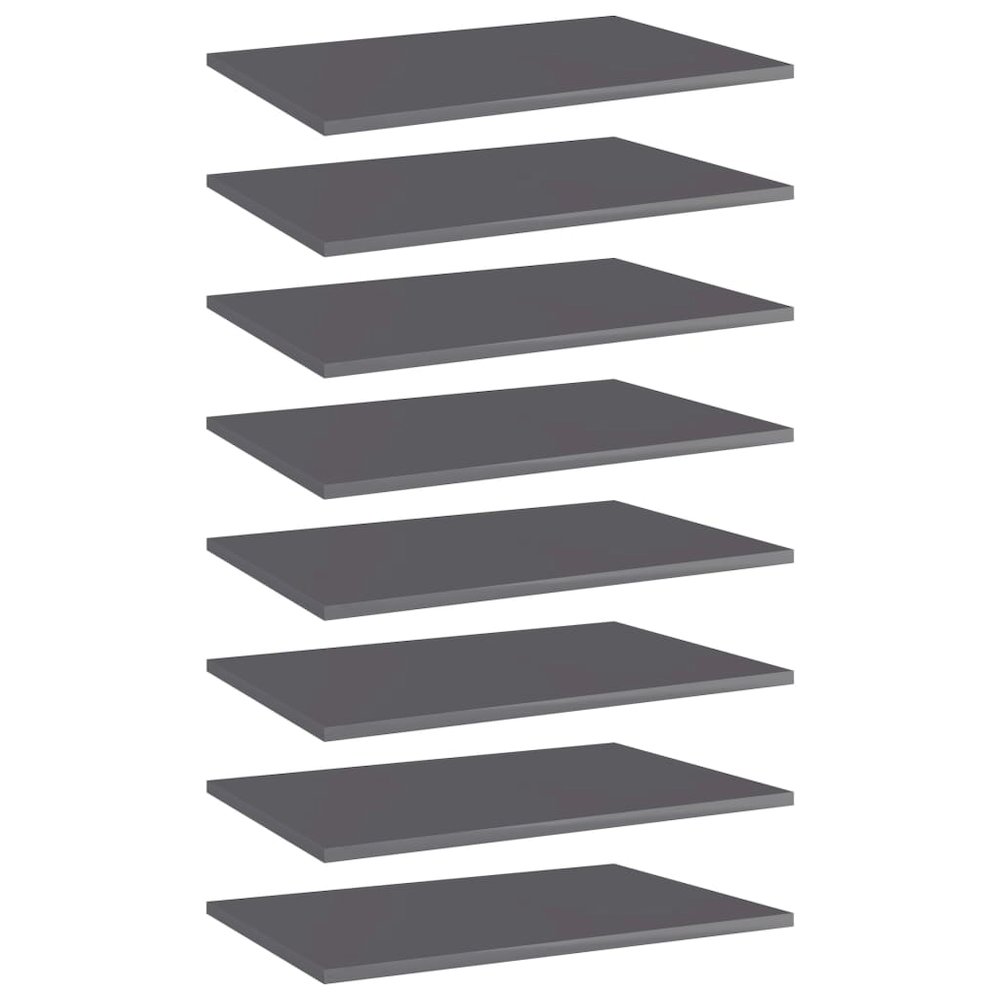 Shelf Set of 8 Glossy Gray Engineered wood 23.6 x 15.7 x 0.6 in. Picture 1