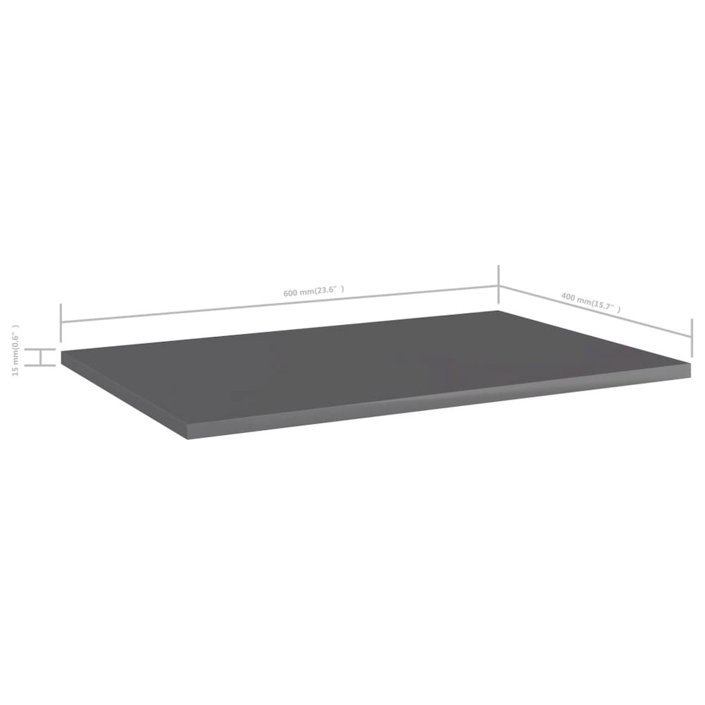 Shelf Set of 8 Glossy Gray Engineered wood 23.6 x 15.7 x 0.6 in. Picture 5