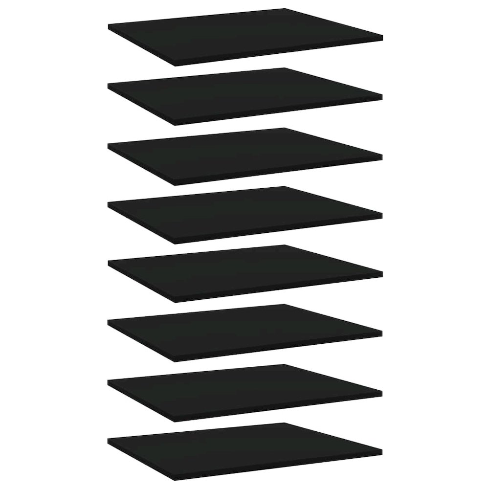Shelf Set of 8 Black Engineered Wood Standard Simple Shelf. Picture 1