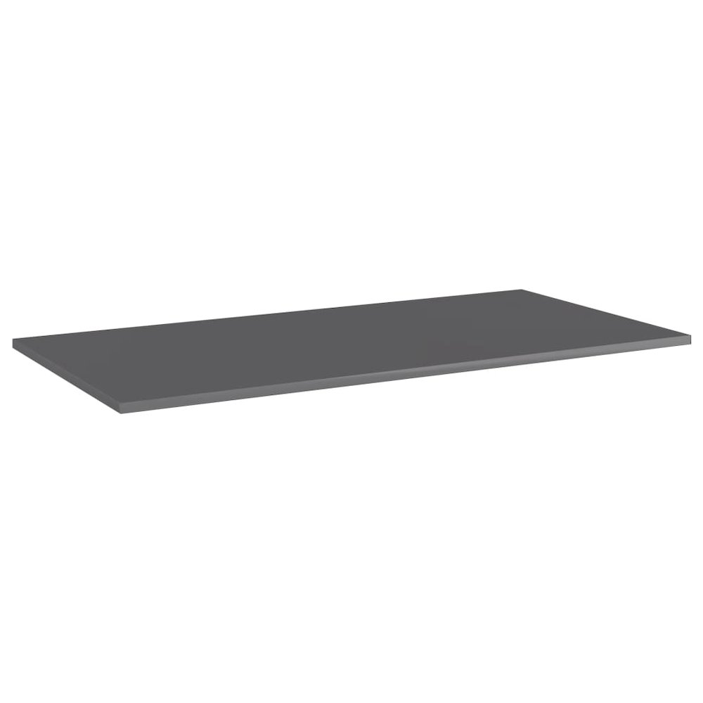 Shelf Set of 4 High gloss gray Engineered wood 39.4x19.7x0.6 in. Picture 2