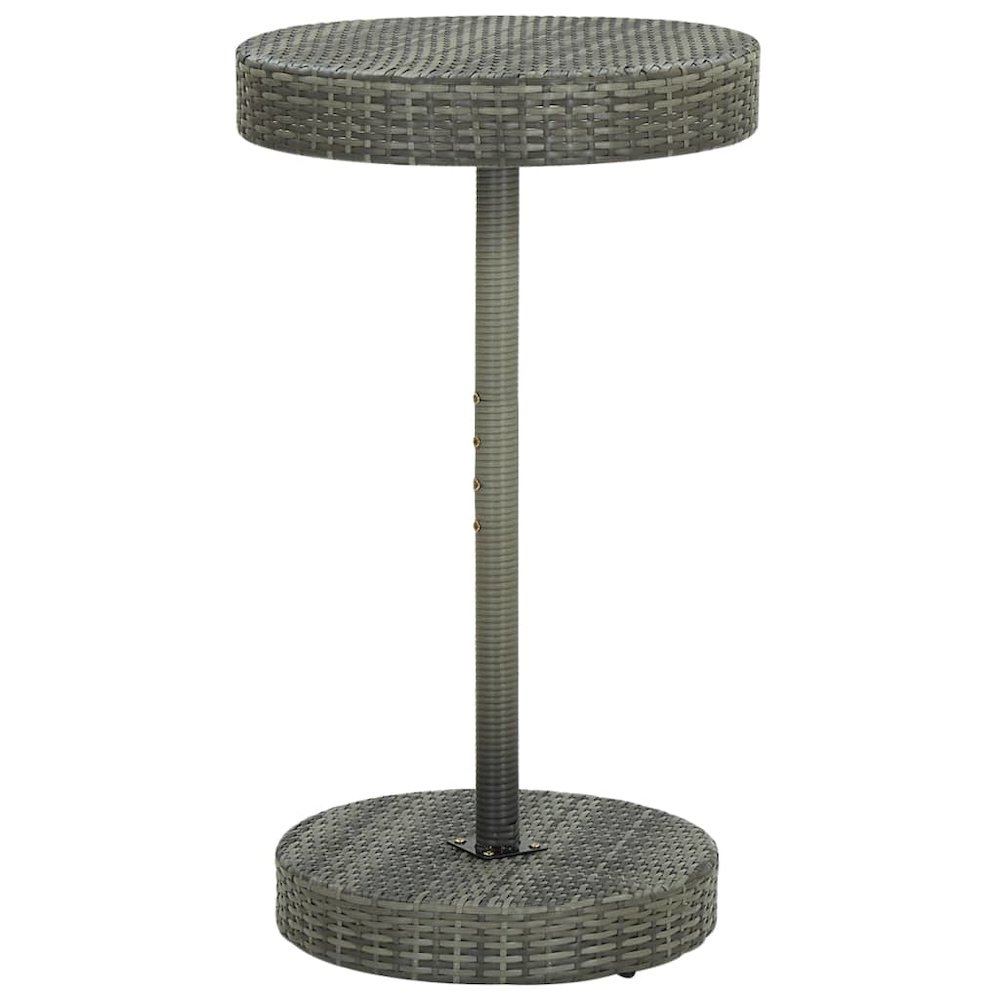 Garden Bar Set Grey PE rattan, powder-coated steel 3 Piece. Picture 3