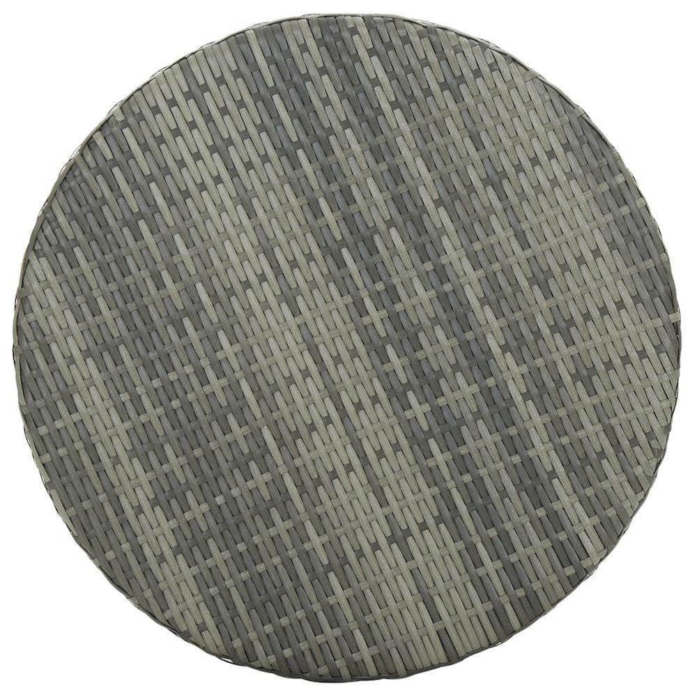 Garden Bar Set Grey PE rattan, powder-coated steel 3 Piece. Picture 4