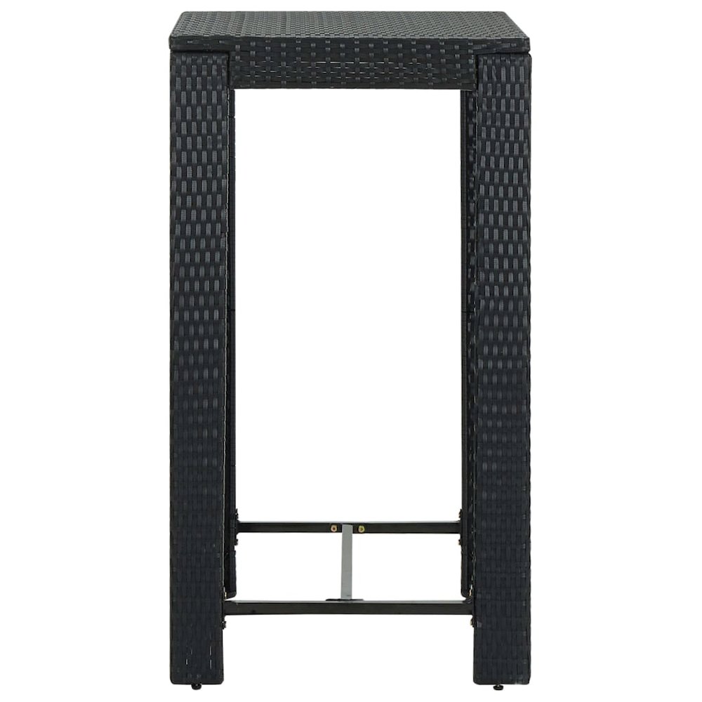 Garden Bar Set Black PE rattan, powder-coated steel, polyester. Picture 9