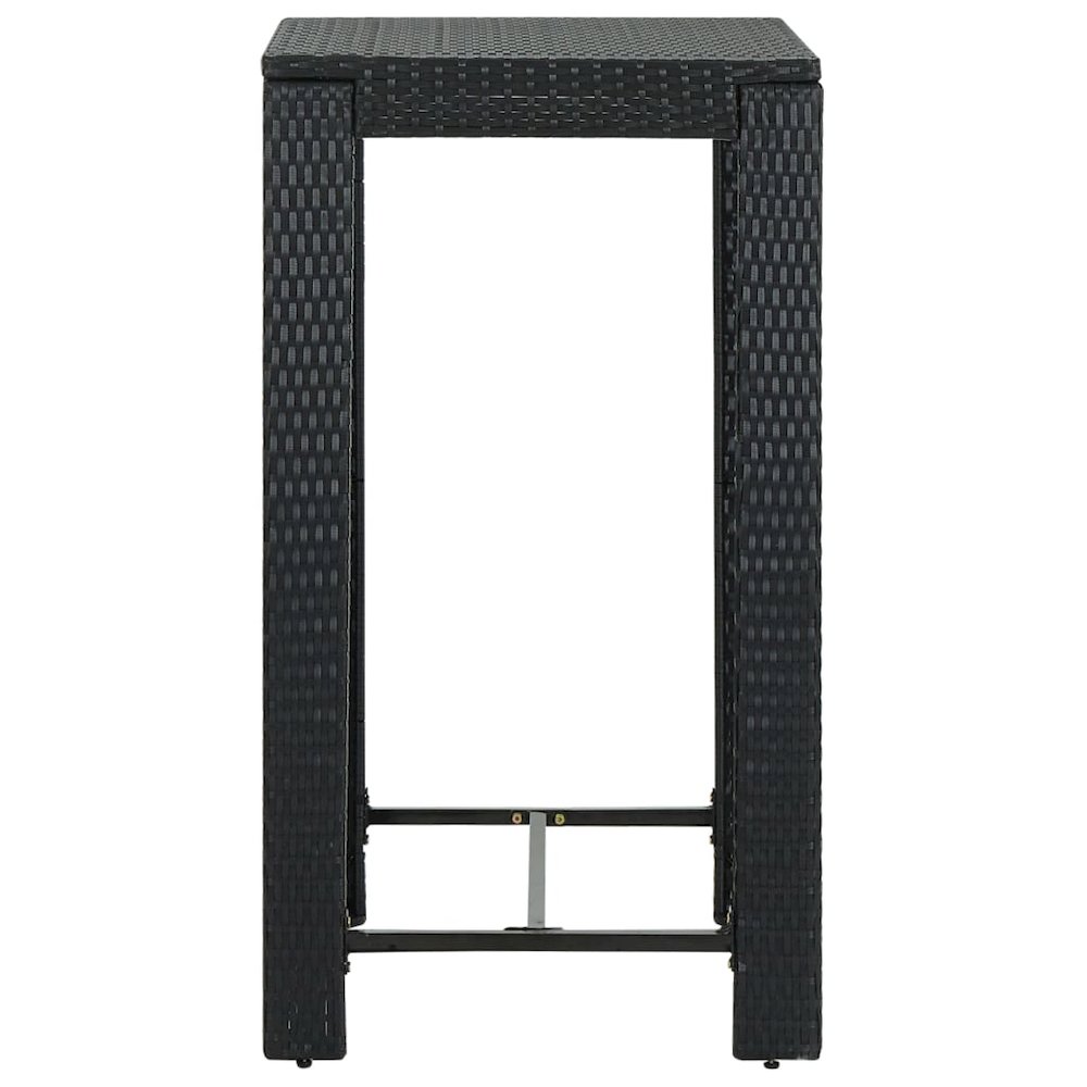 Garden Bar Set Black PE rattan, powder-coated steel, polyester. Picture 8