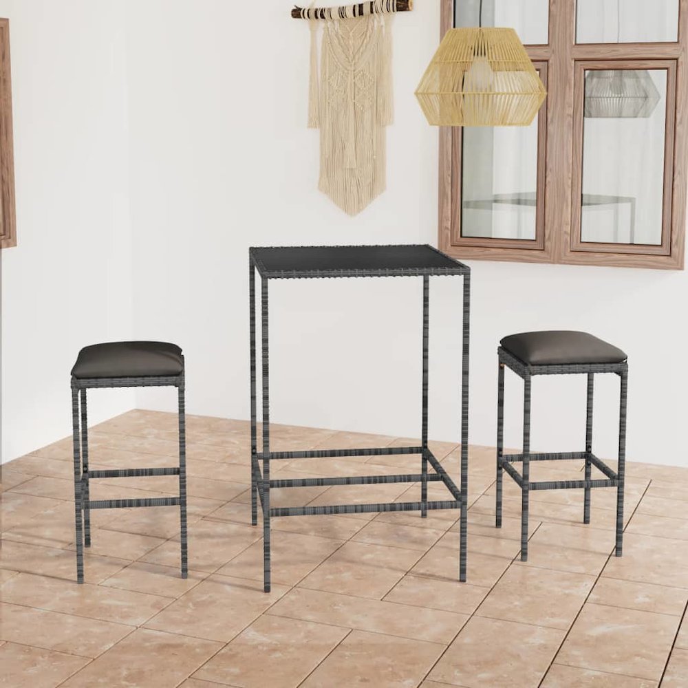 Garden Bar Set Grey, Anthracite. Picture 1