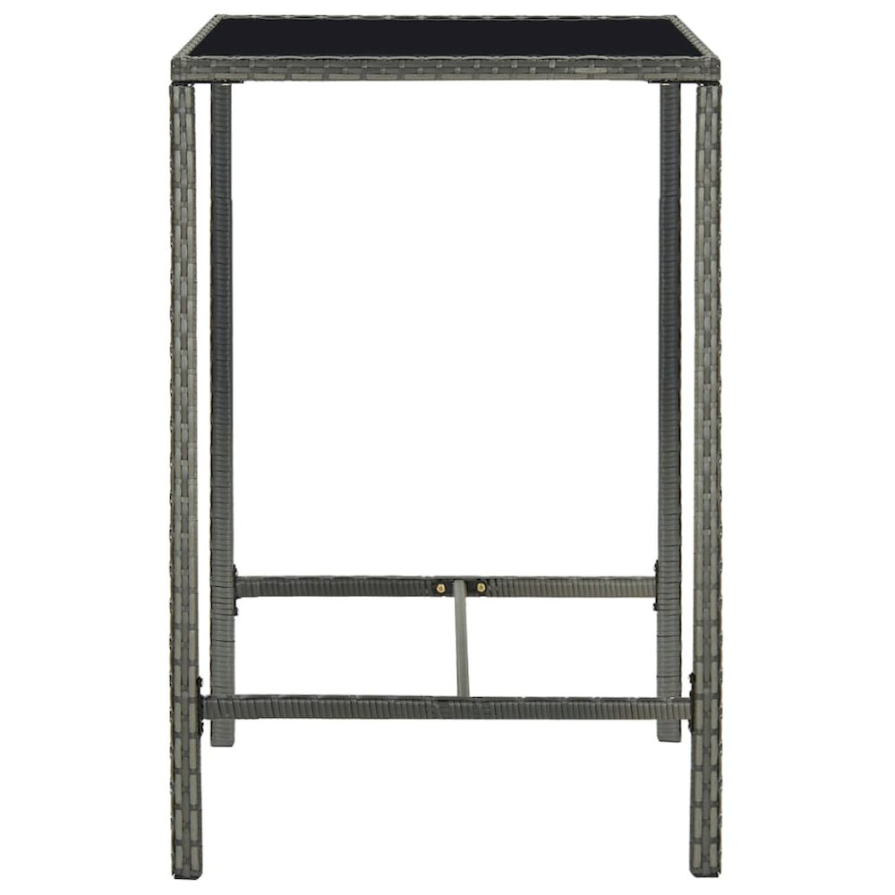 Garden Bar Set Grey PE rattan, powder-coated steel, tempered glass. Picture 5