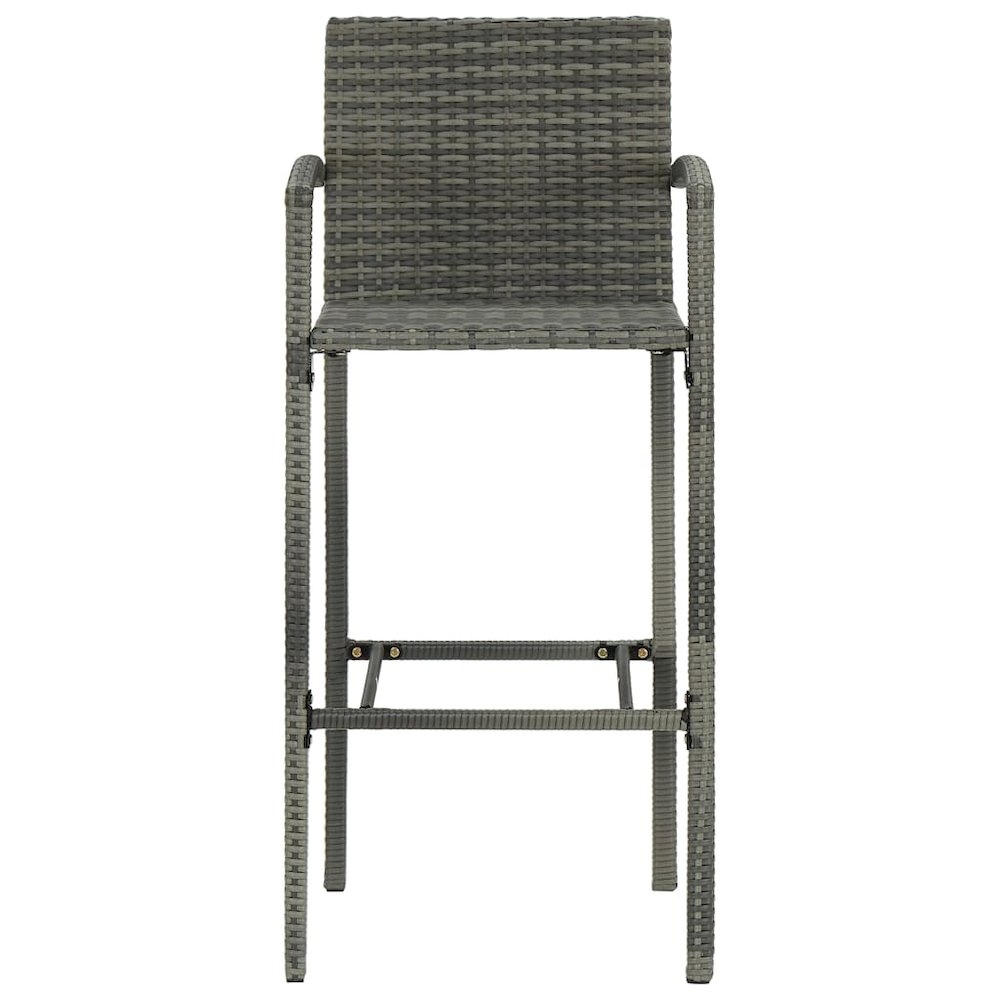 Garden Bar Set Grey PE rattan, powder-coated steel, tempered glass. Picture 8