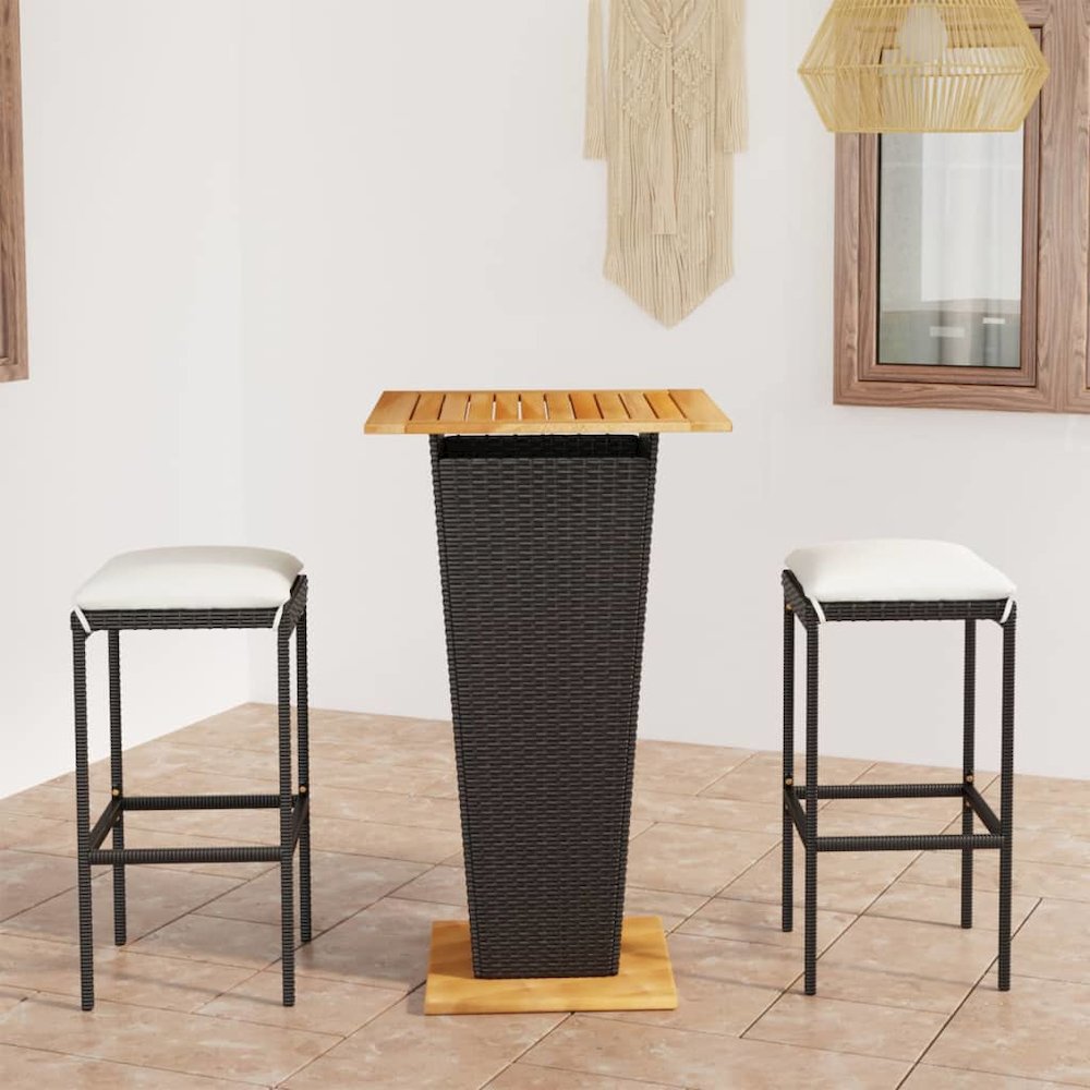 Garden Bar Set Black, Cream White. Picture 1