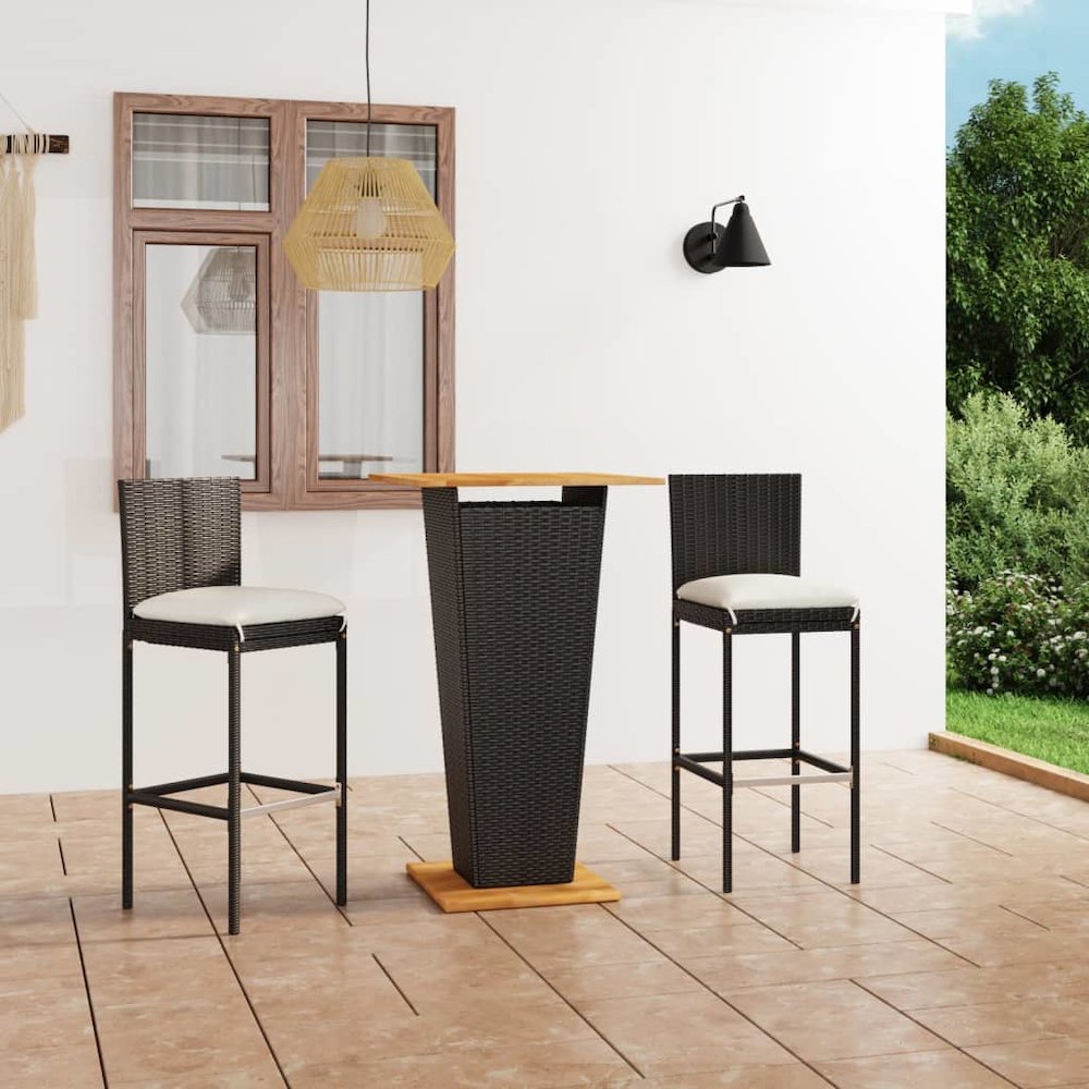 Garden Bar Set Black. Picture 1