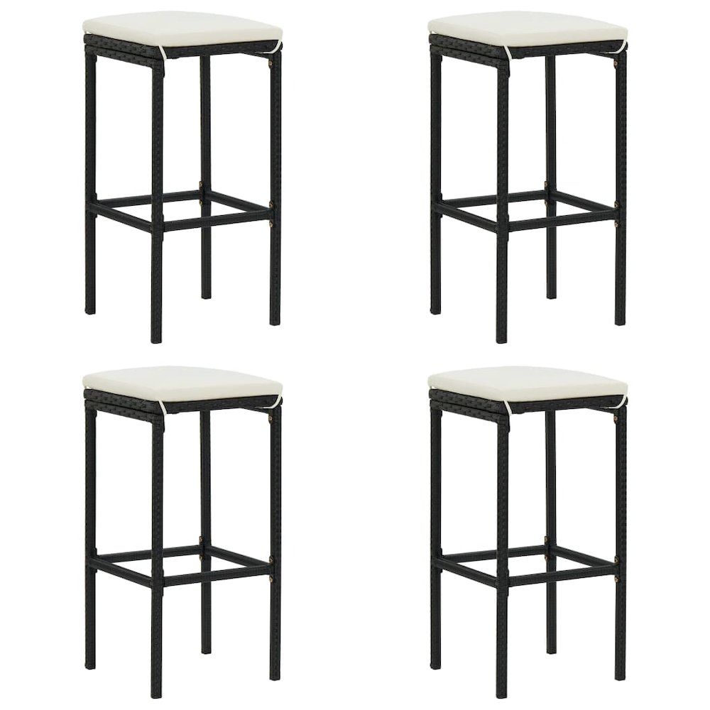 Garden Bar Set Black PE rattan Medium Removable Covers. Picture 3