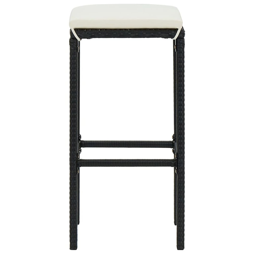 Garden Bar Set Black PE rattan Medium Removable Covers. Picture 4