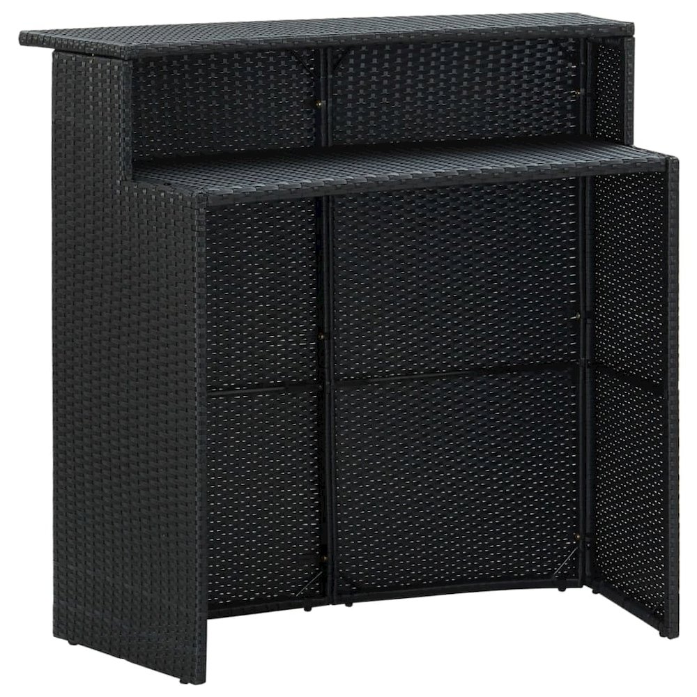 Garden Bar Set Black PE rattan Medium Removable Covers. Picture 5