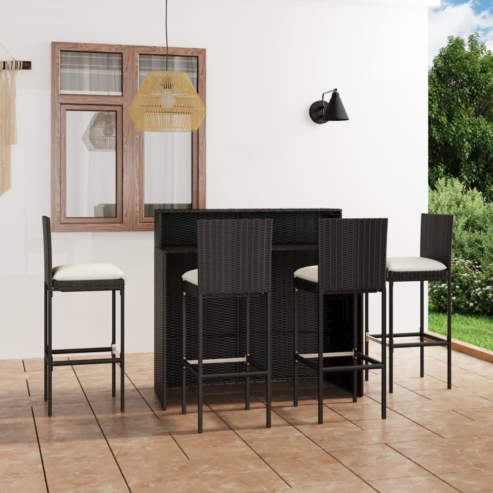 Garden Bar Set Black, Cream White. Picture 1