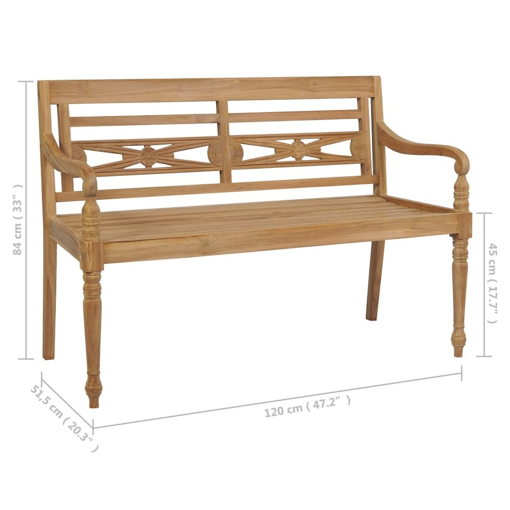 Bench Natural wood Solid teak wood 47.2 in Durable. Picture 10