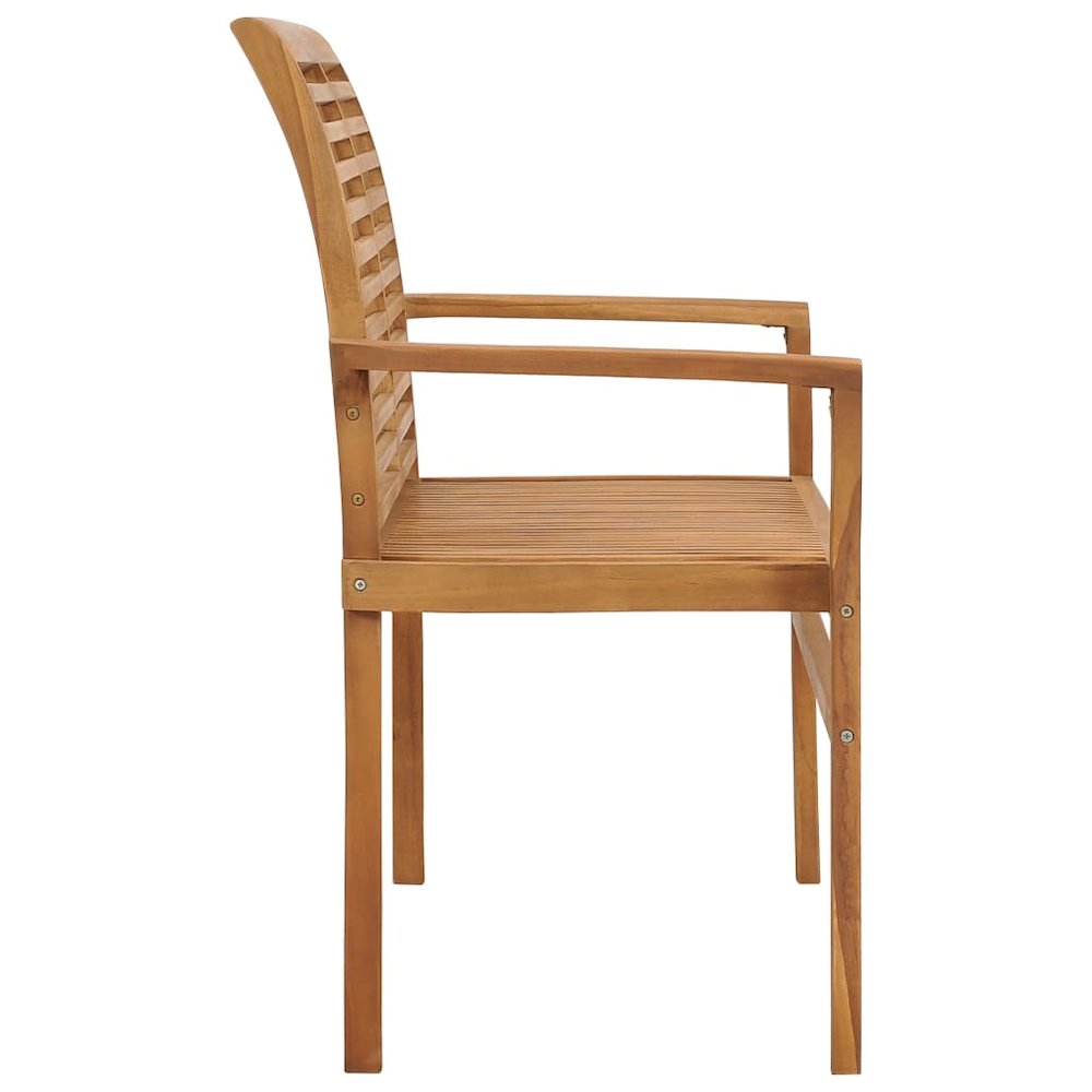 Patio Bench Natural wood, bright green cushion Smooth teak hardwood. Picture 4
