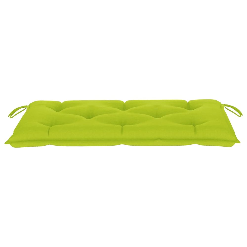 Patio Bench Natural wood, bright green cushion Smooth teak hardwood. Picture 8