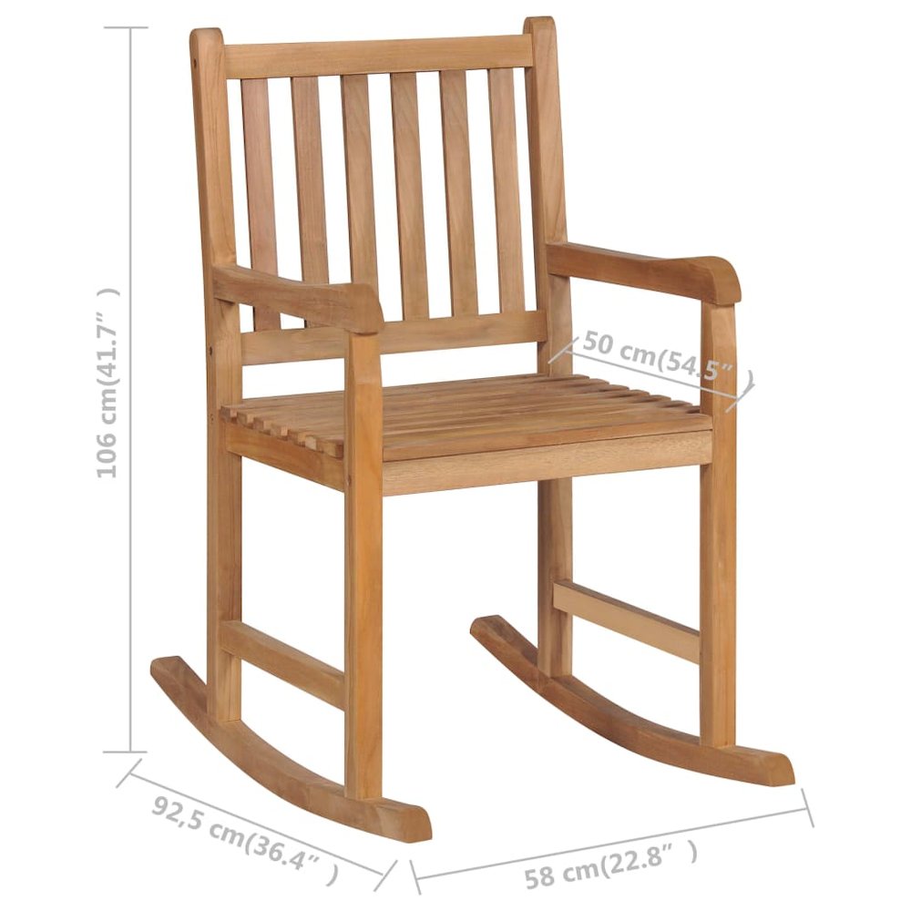 Rocking Chair Teak Fine sanded teak wood with water-based finish. Picture 12