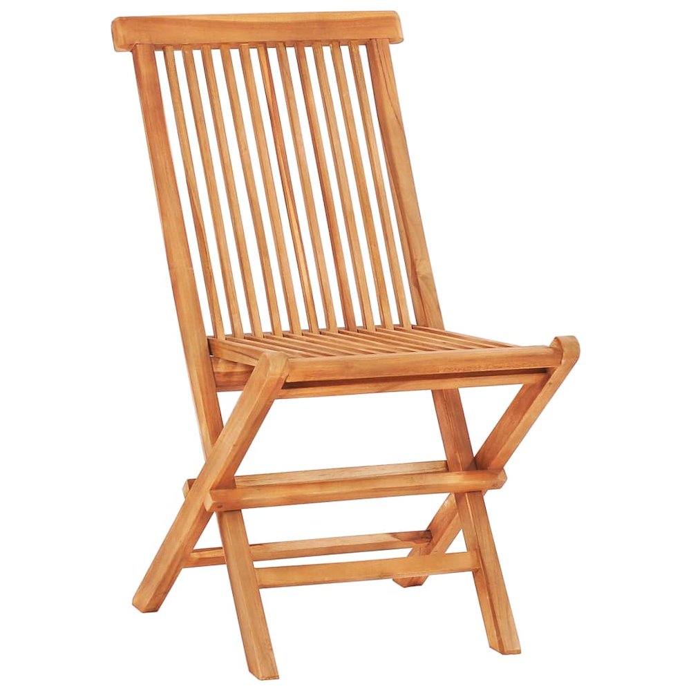 Bistro Set Set of 3 Natural Teak Solid Teak Wood and Polyester. Picture 3