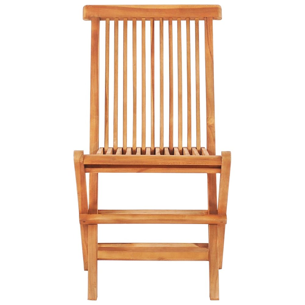Bistro Set Set of 3 Natural Teak Solid Teak Wood and Polyester. Picture 4