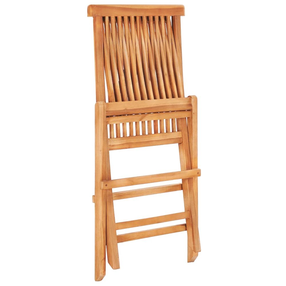 Bistro Set Set of 3 Natural Teak Solid Teak Wood and Polyester. Picture 5