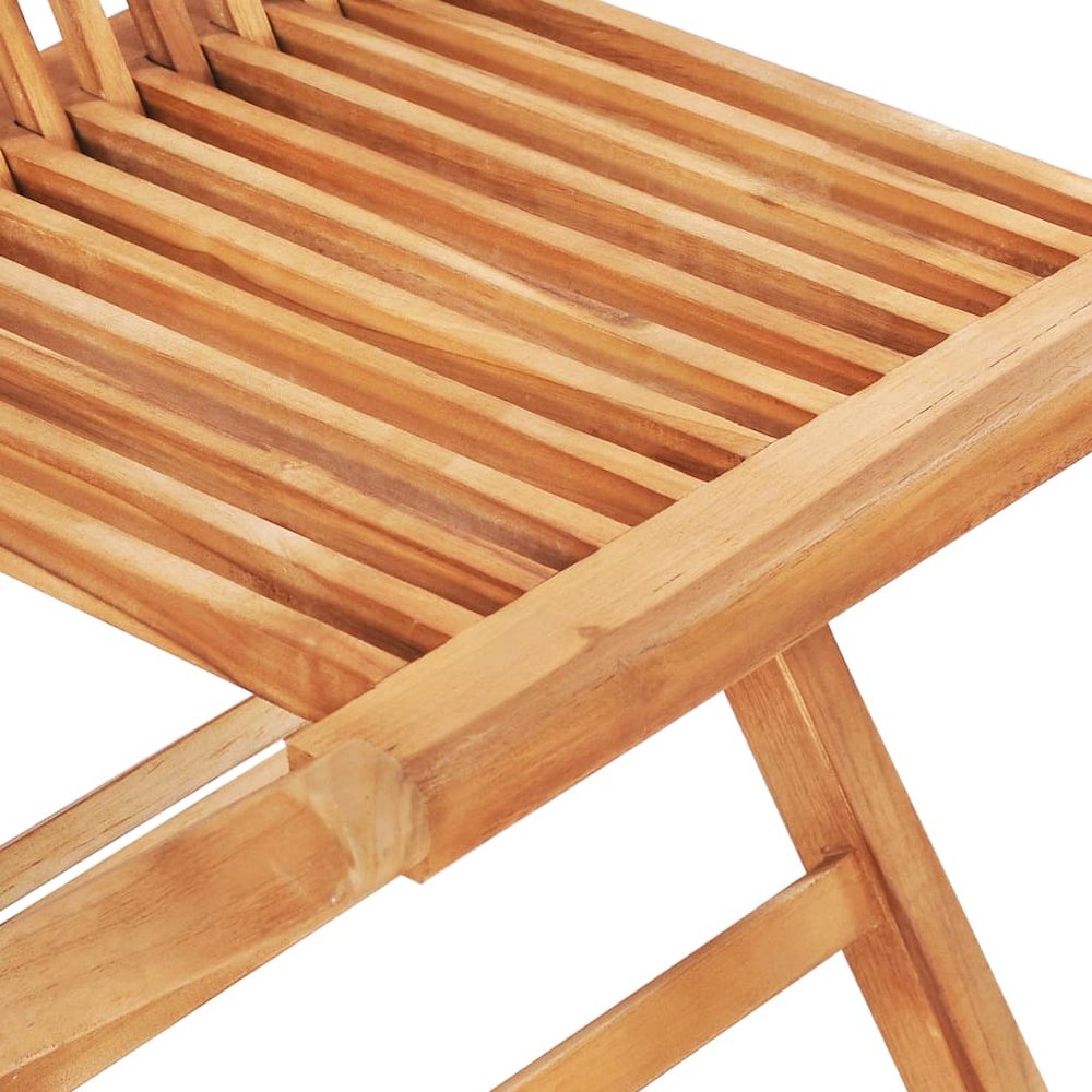 Bistro Set Set of 3 Natural Teak Solid Teak Wood and Polyester. Picture 6