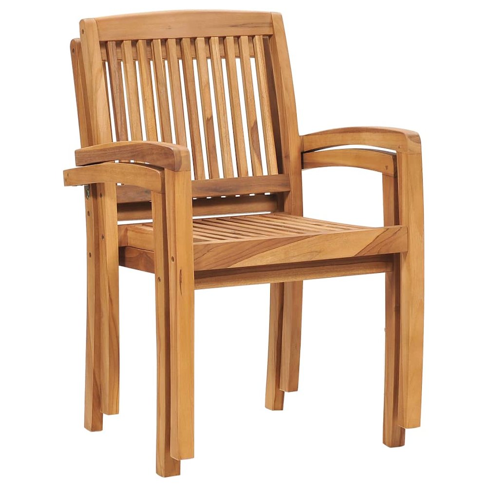 Patio Chairs 2 pcs with Red Cushions Solid Teak Wood. Picture 3