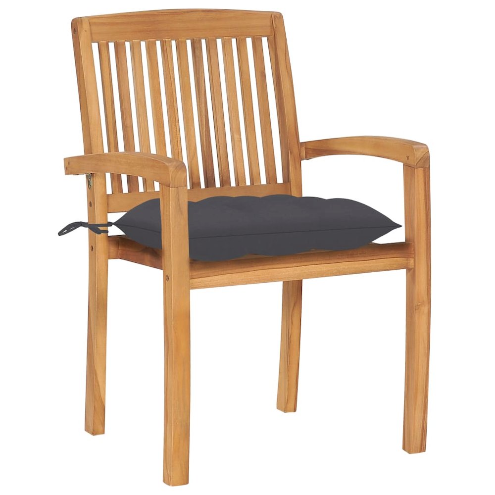 Garden Chair Set of 2 Teak Solid Teak wood Standard Foldable. Picture 2