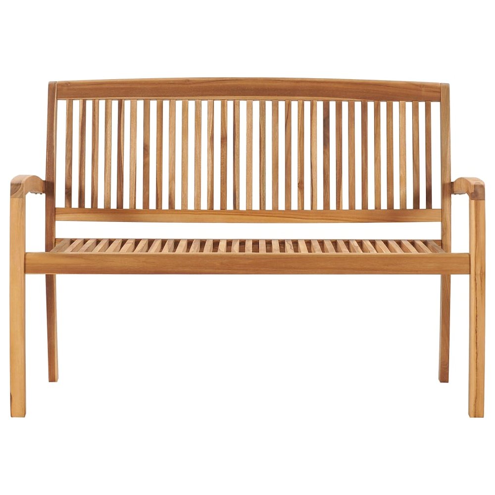 Garden Bench Teak Solid Teak wood 50.6 in Stackable. Picture 3