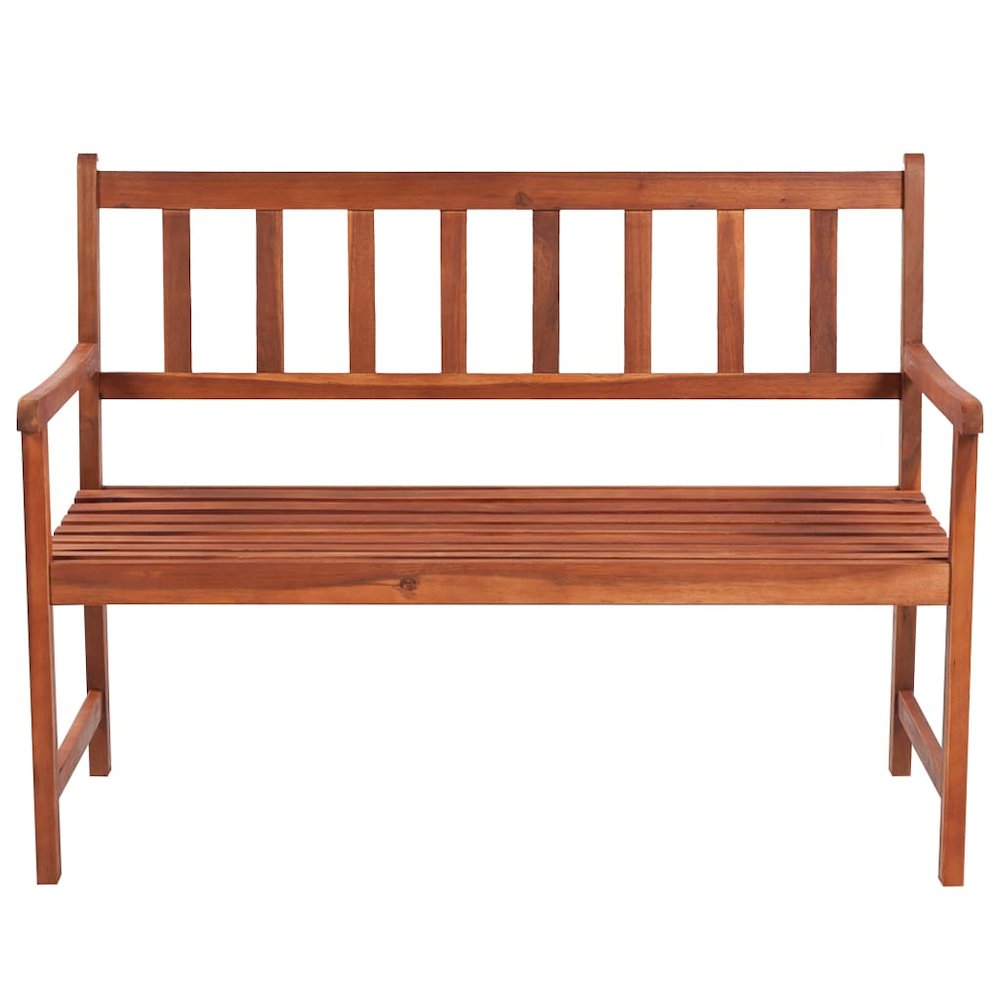 Garden Bench Brown, Grey Solid Acacia Wood, Polyester 47.2 in. Picture 3