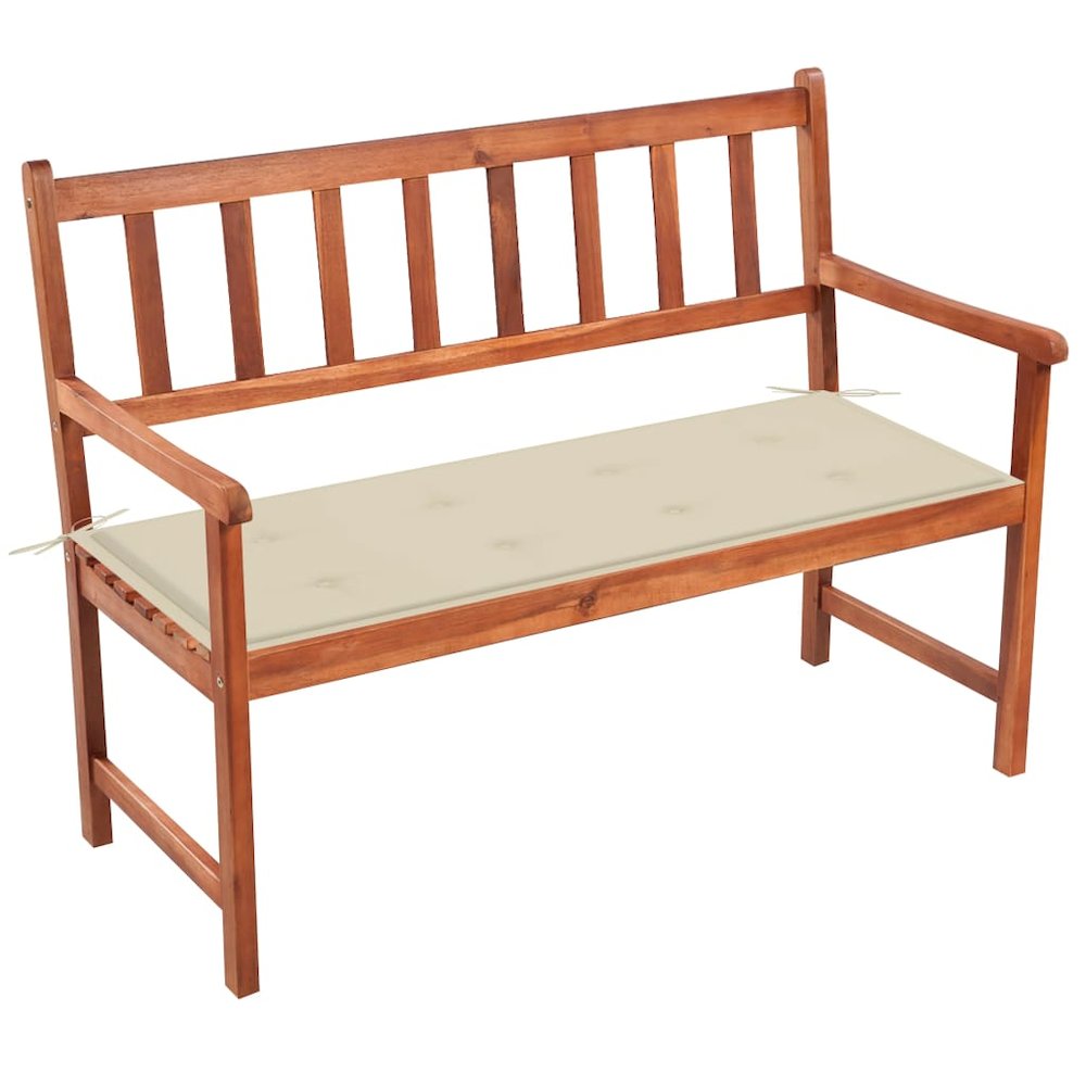 Garden Bench Natural Wood Solid Acacia wood, Fabric (100% polyester). Picture 1