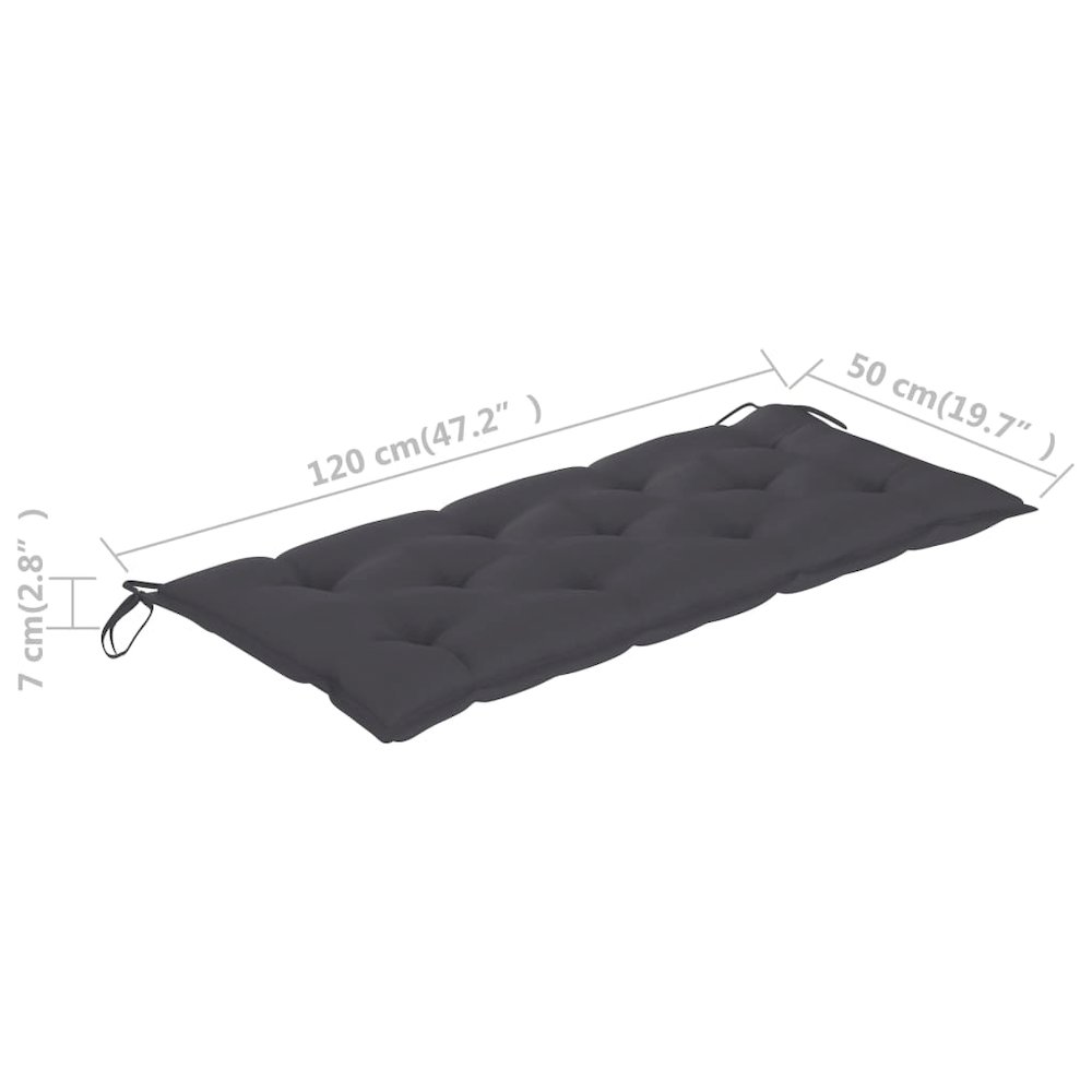 Garden Bench Light brown, Anthracite cushion. Picture 10
