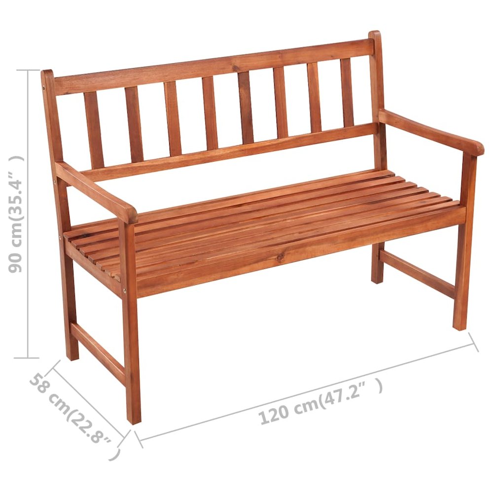 Garden Bench Natural Acacia Wood Solid Acacia Wood Standard. Picture 9