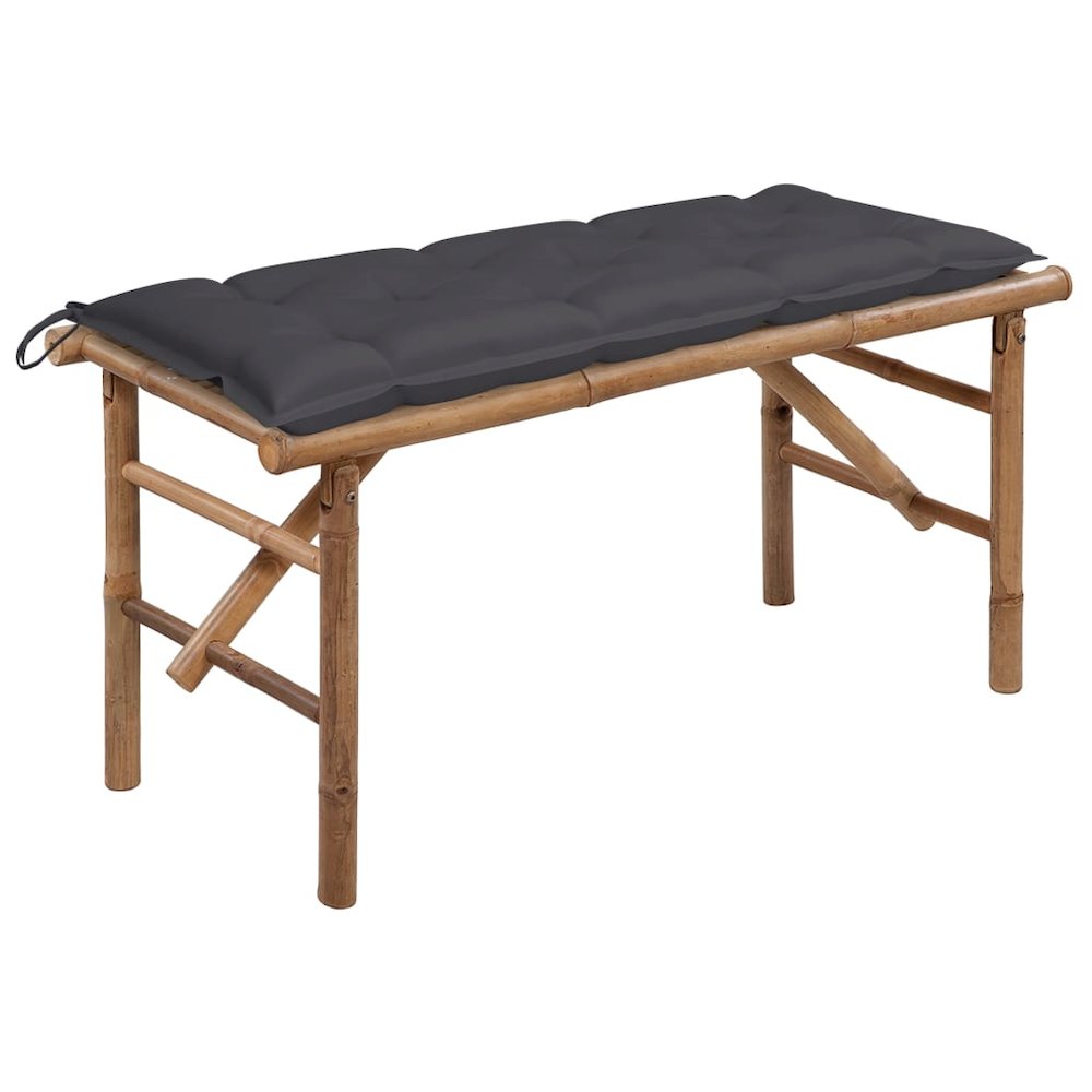 Garden Bench Bamboo Medium Foldable Garden Bench Rectangular. Picture 1