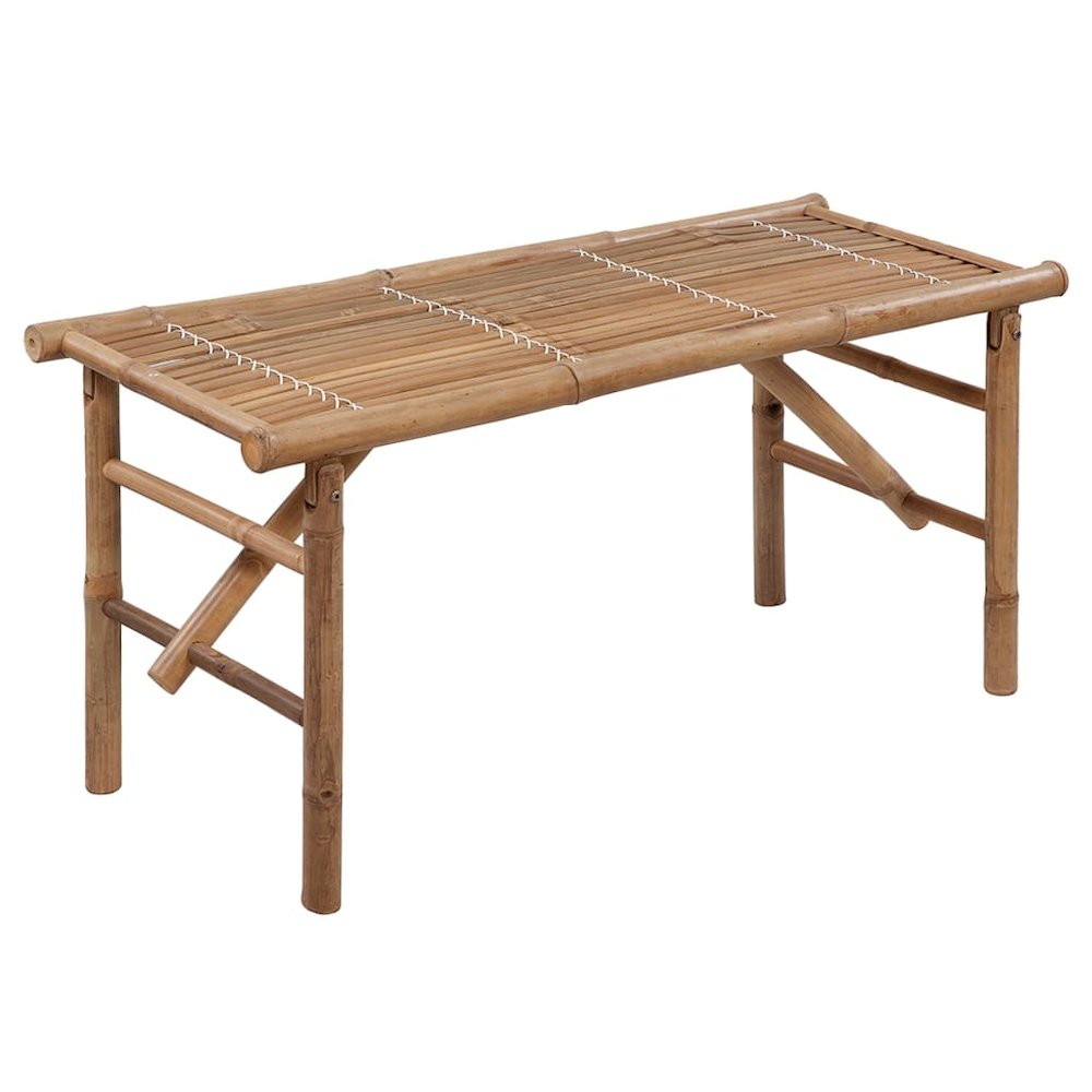 Garden Bench Bamboo Medium Foldable Garden Bench Rectangular. Picture 2