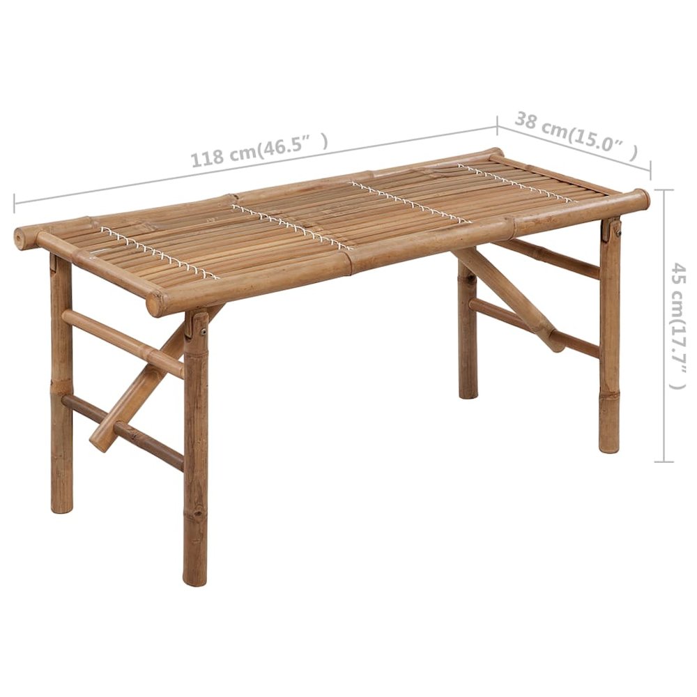 Garden Bench Bamboo Medium Foldable Garden Bench Rectangular. Picture 9