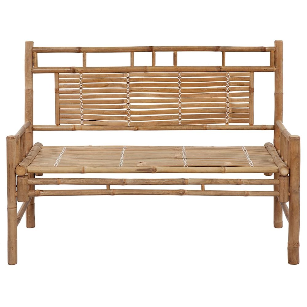 Garden Bench Natural Bamboo 47.2 in width Waterproof. Picture 3