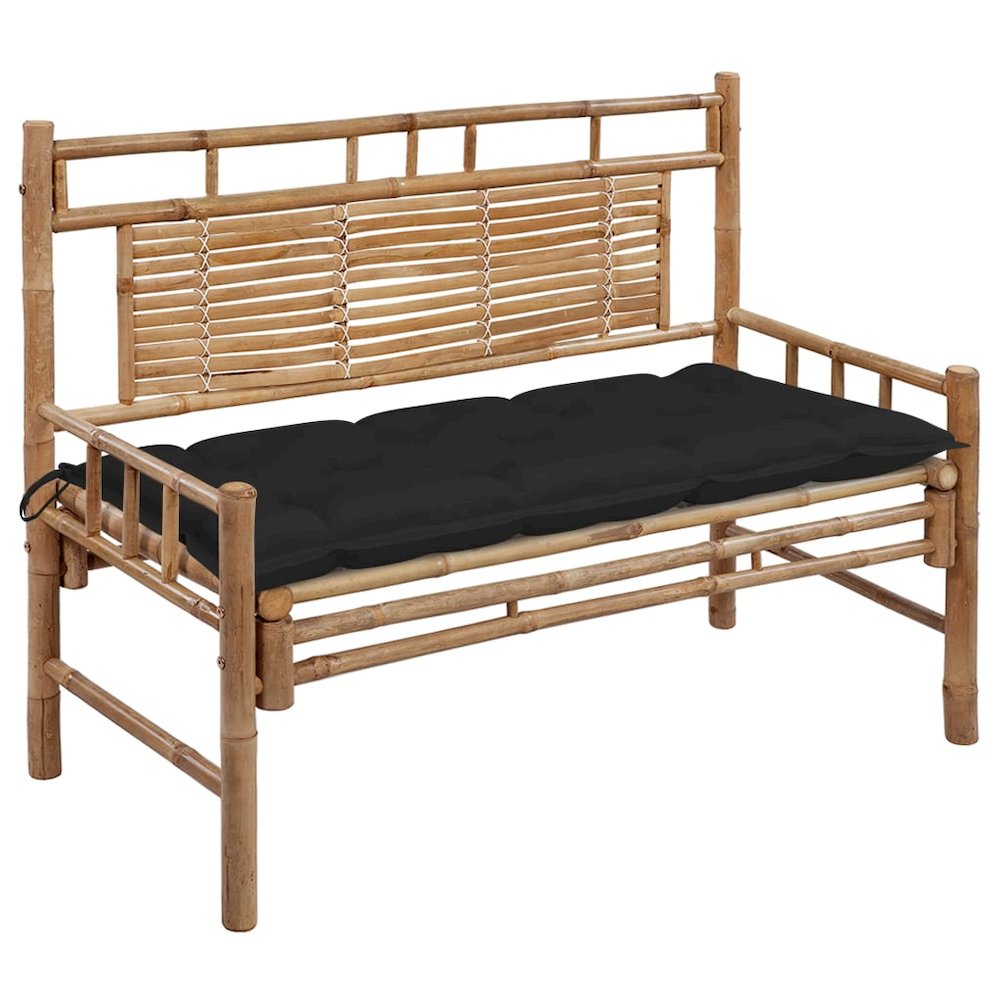 Garden Bench Bamboo 47.2 in Durable Bench Seat Rectangular. Picture 1