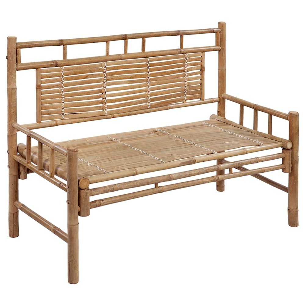 Garden Bench Bamboo 47.2 in Durable Bench Seat Rectangular. Picture 2